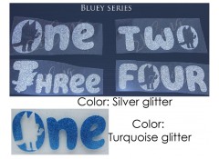 Iron-on transfer, Birthday "Bluey series"